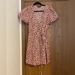 Madewell Red and White Floral Dress